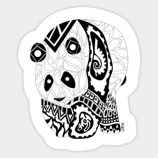 big panda bear ecopop in totonac mexican patterns art Sticker